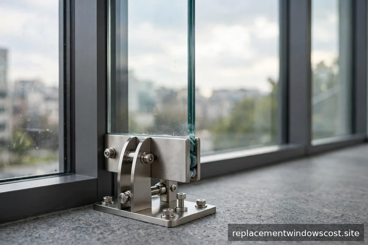 Absturzsicherung aus Glas vor bodentiefem Fenster