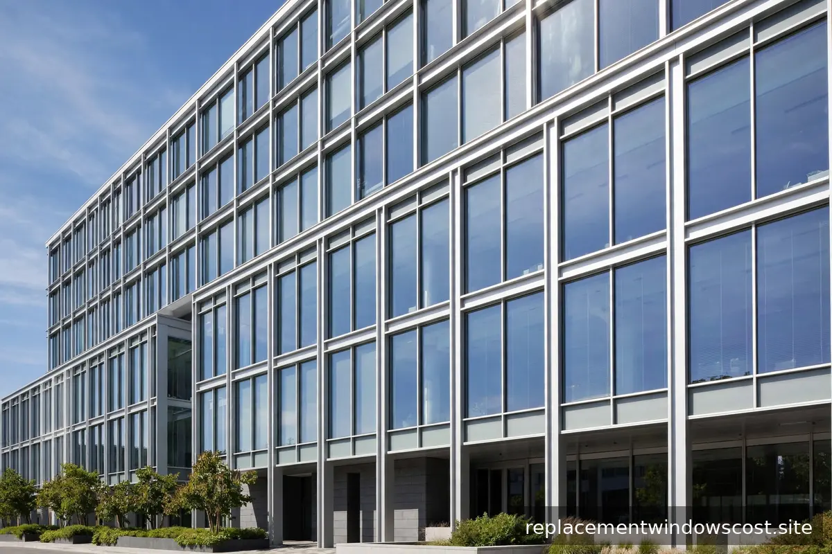 Aluminium-Glas-Fassade eines Bürogebäudes