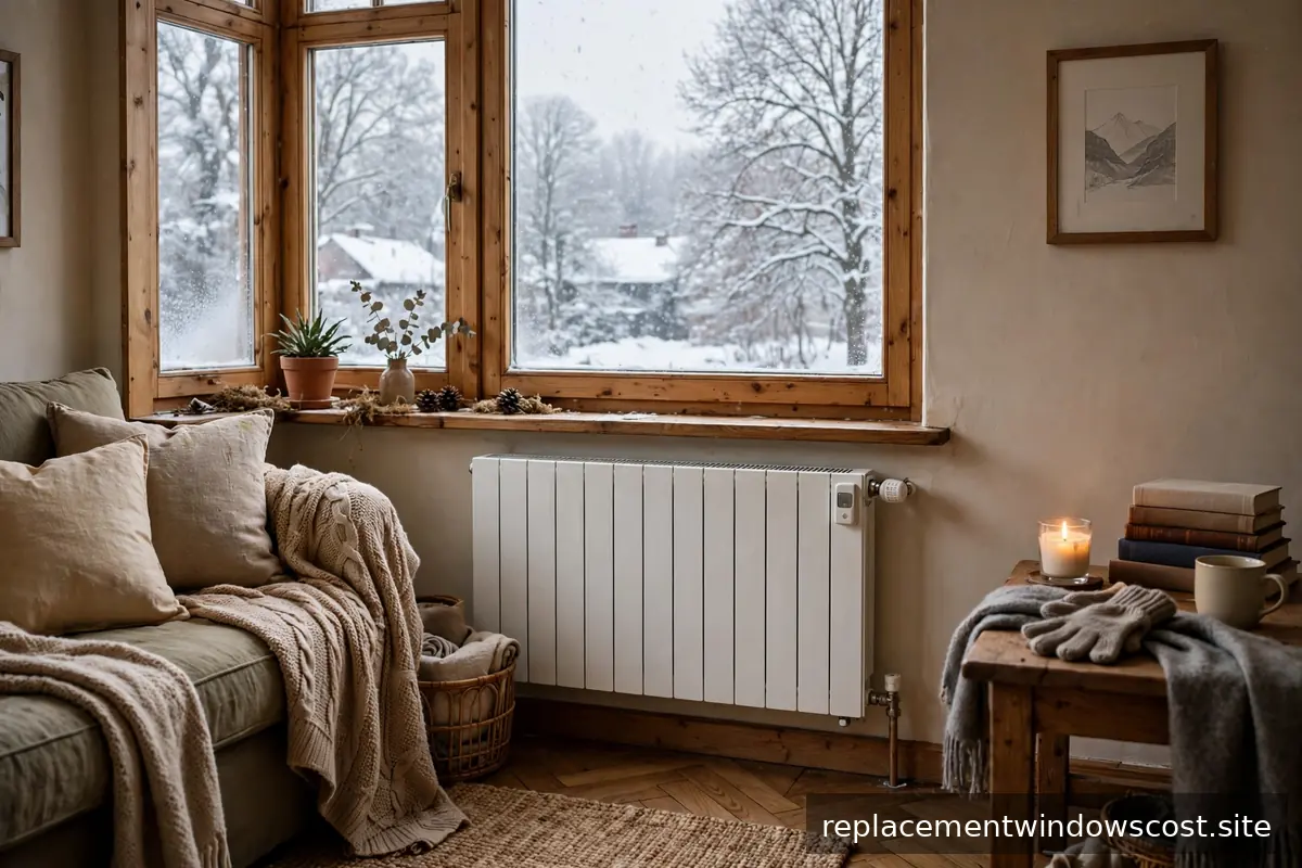Heizkörper unter einem Fenster im Wohnzimmer