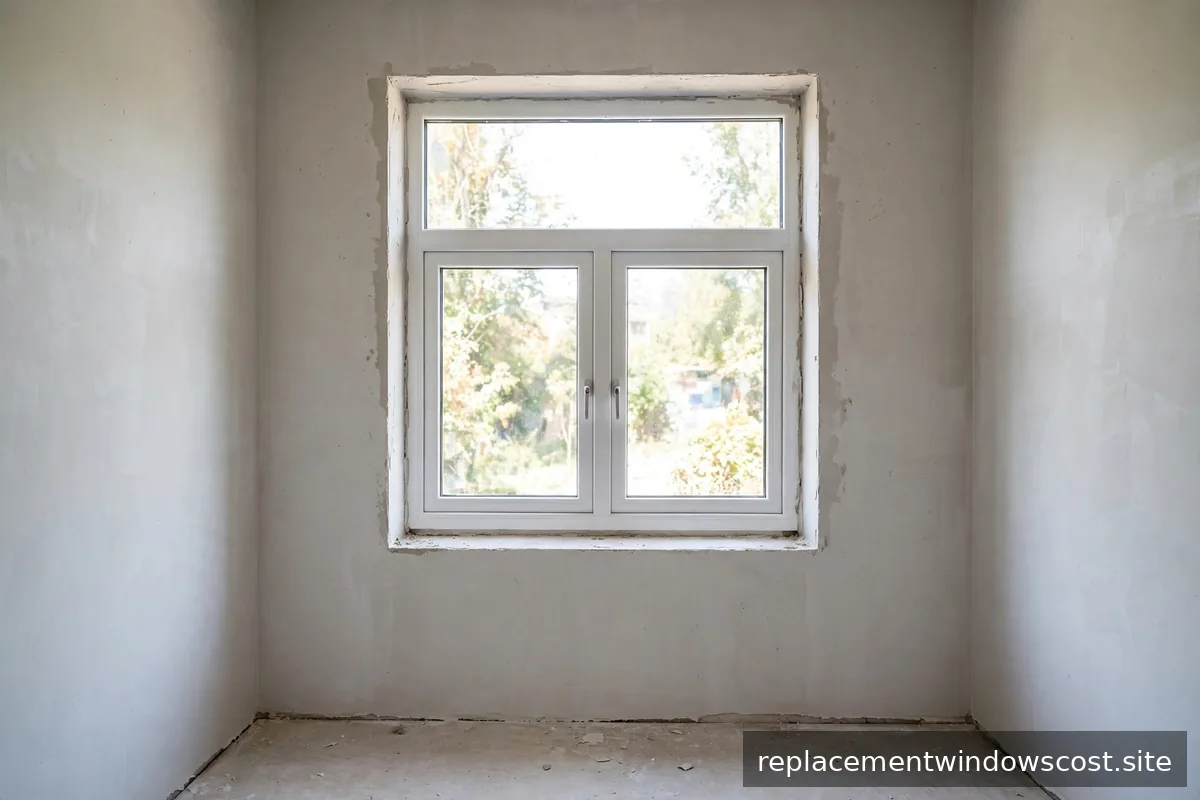Neues Fenster in frisch verputzter Maueröffnung