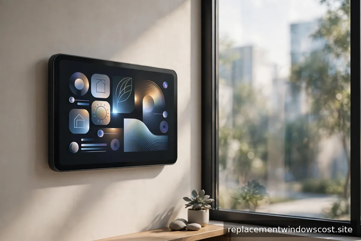 Smart-Home-Bedienpanel neben einem Fenster