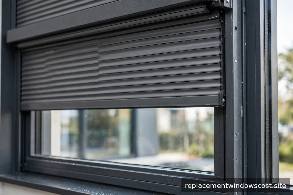 Elektrischer Rollladen an einem modernen Fenster